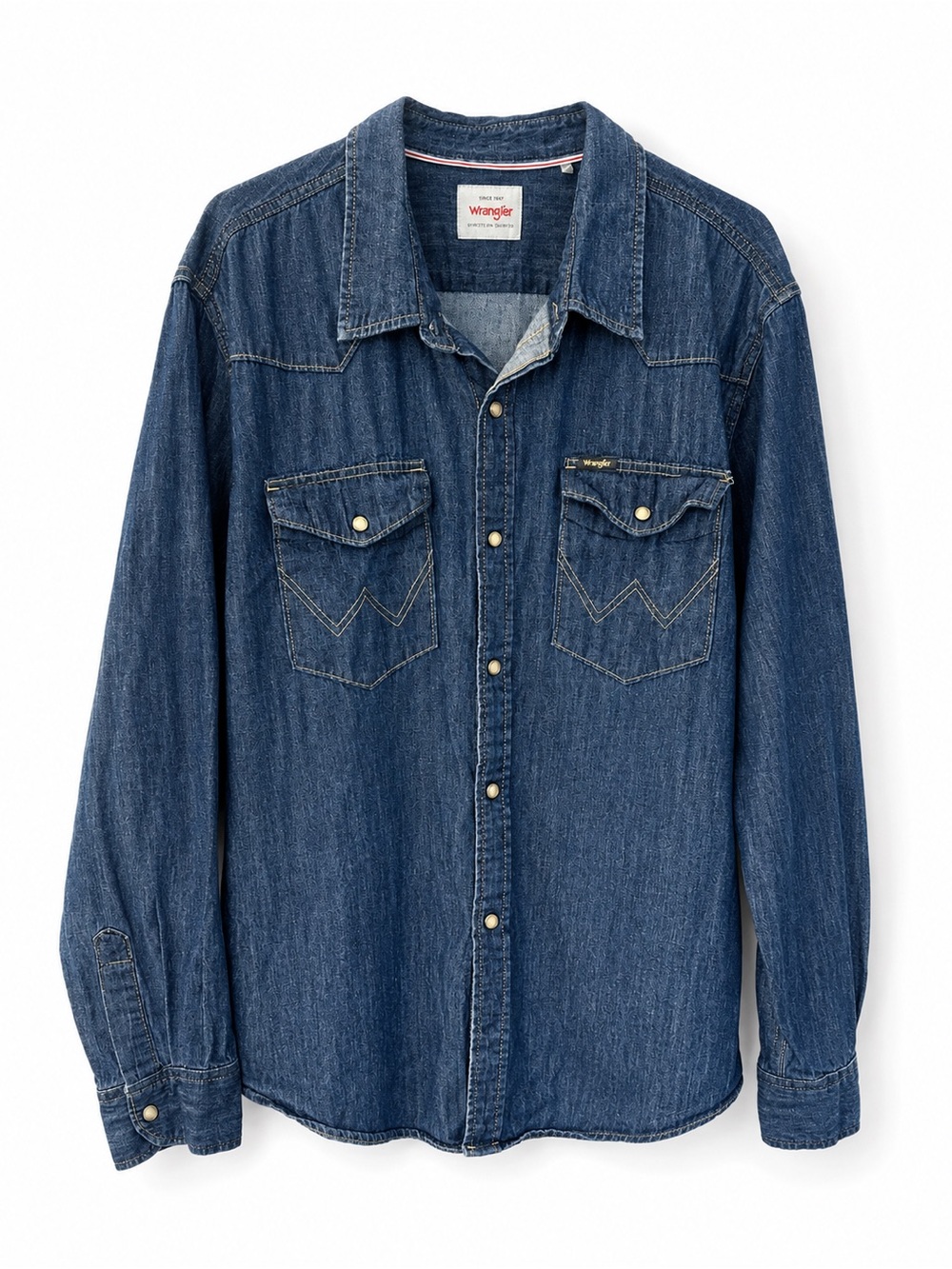 Wrangler Dark Blue Denim Chambray Shirt Jacket